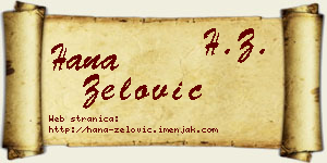 Hana Zelović vizit kartica